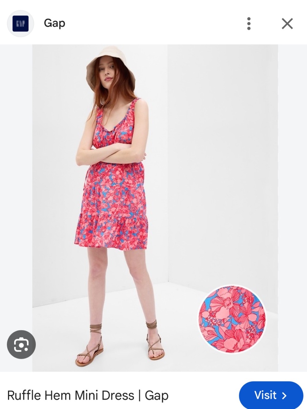 Gap Ruffle Hem Mini Dress - Pink Floral